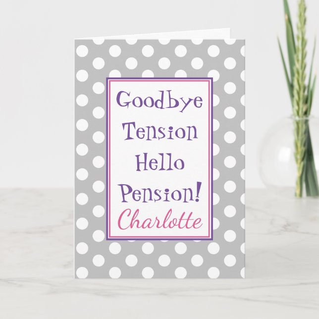 Funny Retirement Hello Pension Card (Front)