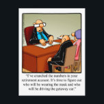 Funny Retirement Humor Postcard "Spectickles"<br><div class="desc">Wonderfully funny and slightly sarcastic cartoon characters in hilarious situations that’s sure to bring a smile to anyone’s face. Great fun for the wonderfully funny, slightly sarcastic character you know! Enjoy spreading the laughter with this hilarious retirement humor postcard by artist Bill Abbott. "Spectickles" the internationally syndicated comic has also...</div>