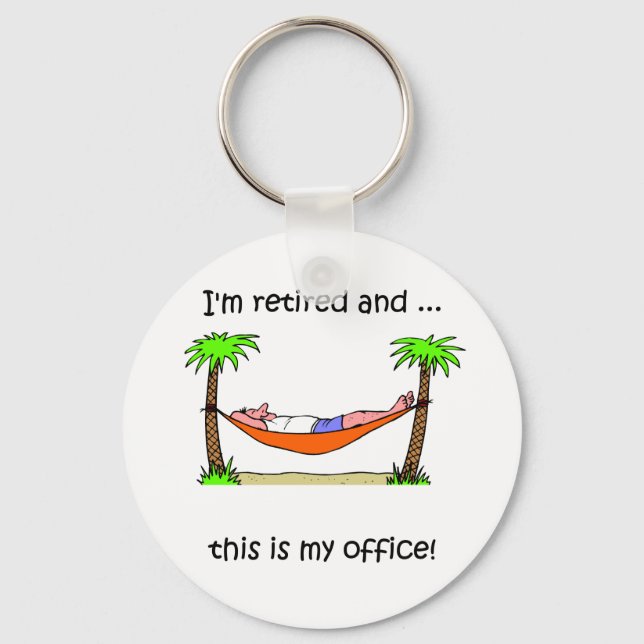 Funny retirement humour keychain (Front)