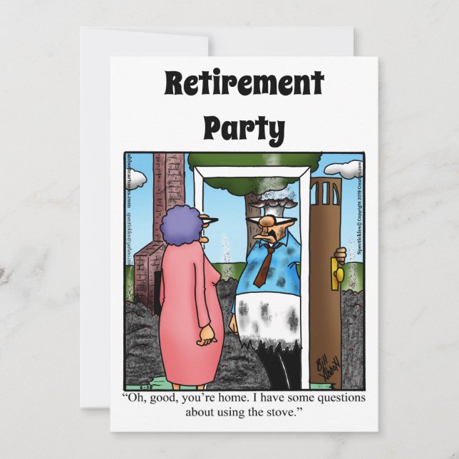 Funny Retirement Humour Party Invitations (Front)