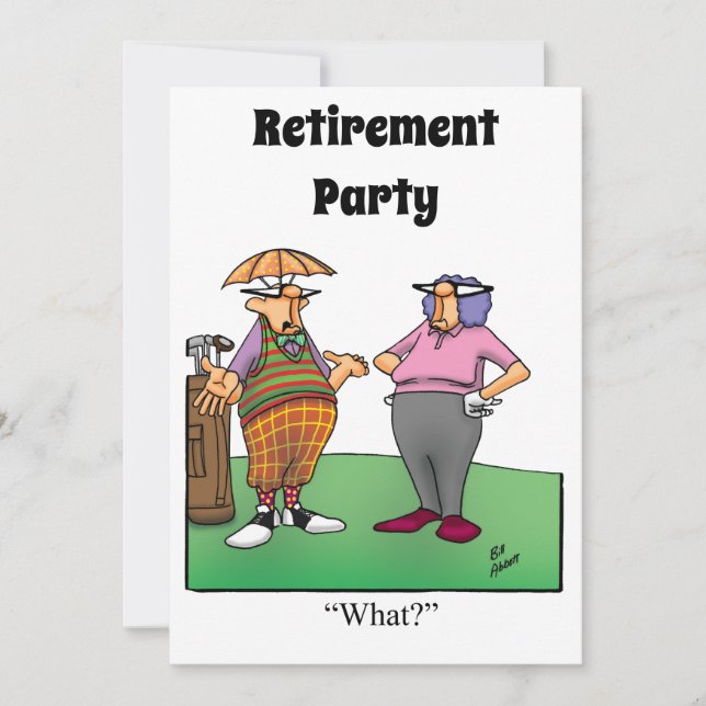 Funny Retirement Humour Party Invitations (Front)