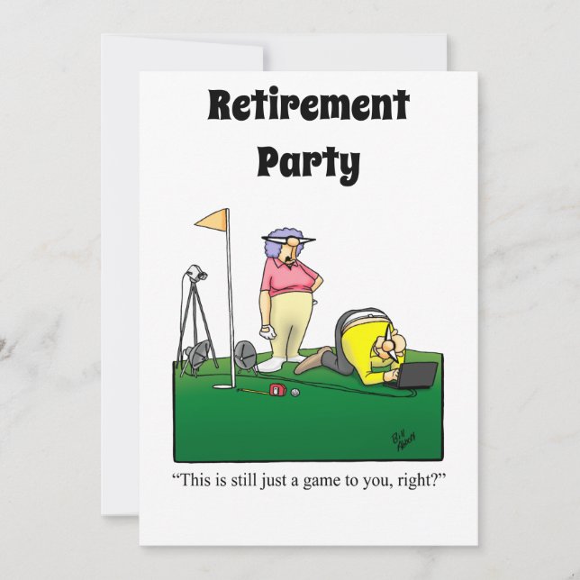 Funny Retirement Humour Party Invitations (Front)