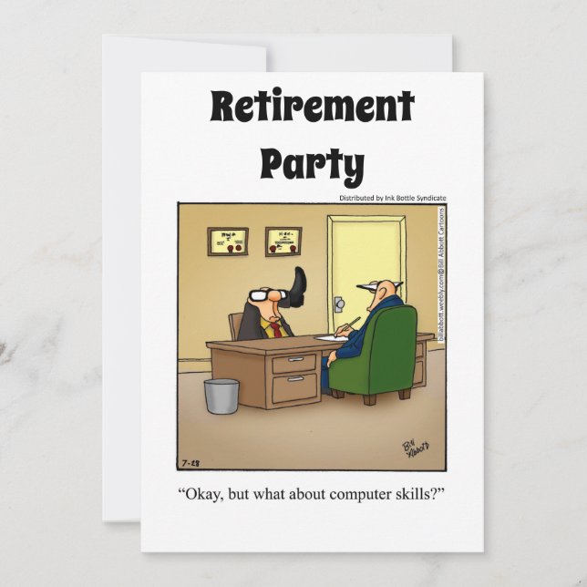 Funny Retirement Humour Party Invitations (Front)