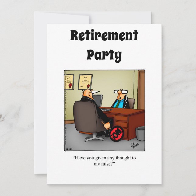 Funny Retirement Humour Party Invitations (Front)