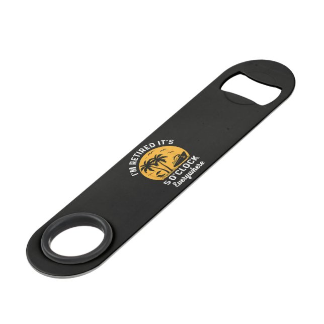 Funny Retirement It's 5 O'Clock Somewhere Bar Key (Front Angled)