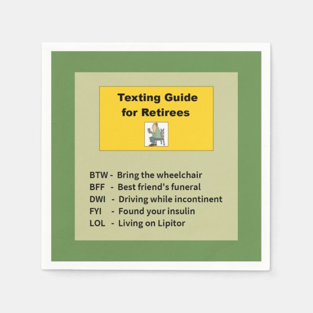 Funny Retirement Napkin (Front)