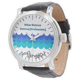 Funny Retirement Personalized Name Jumble Numbers Watch