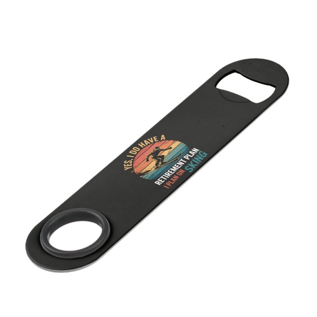 Funny Retirement Plan Ski Retiring Bar Key (Front Angled)
