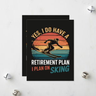 Funny Retirement Plan Ski Retiring Holiday Card