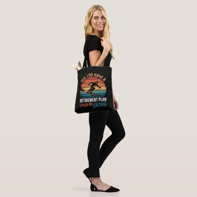 Funny Retirement Plan Ski Retiring Tote Bag (On Model)