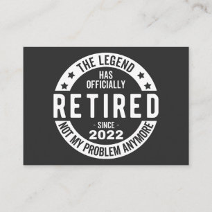 funny retirement, retired, retired firefighter, re business card