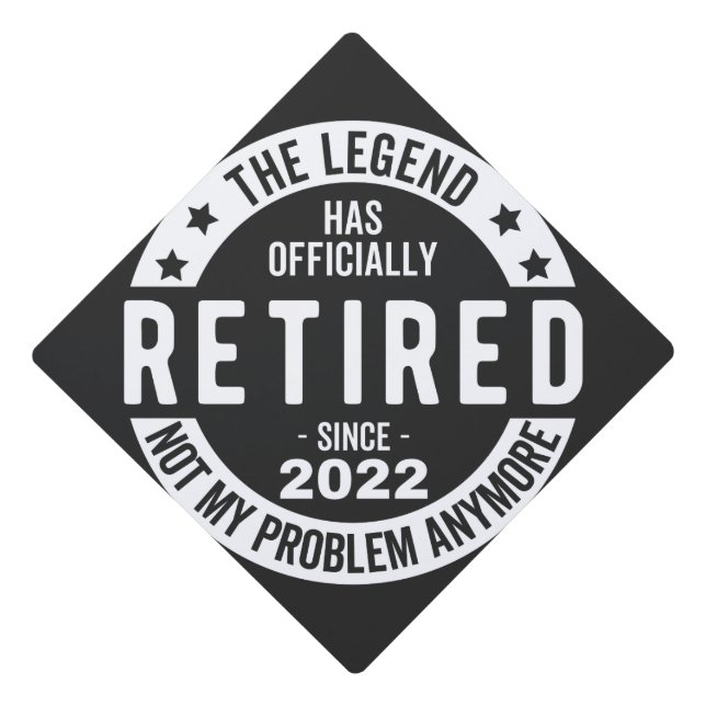 funny retirement, retired, retired firefighter, re graduation cap topper (Front)
