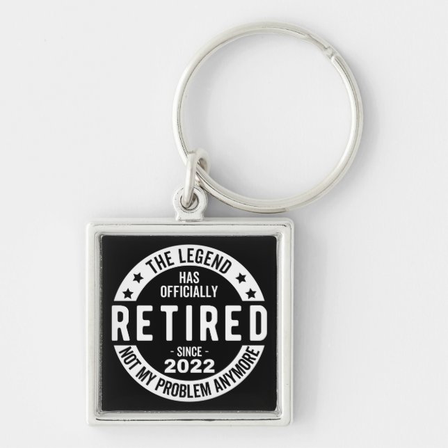 funny retirement, retired, retired firefighter, re keychain (Front)