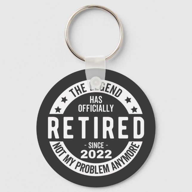 funny retirement, retired, retired firefighter, re keychain (Front)