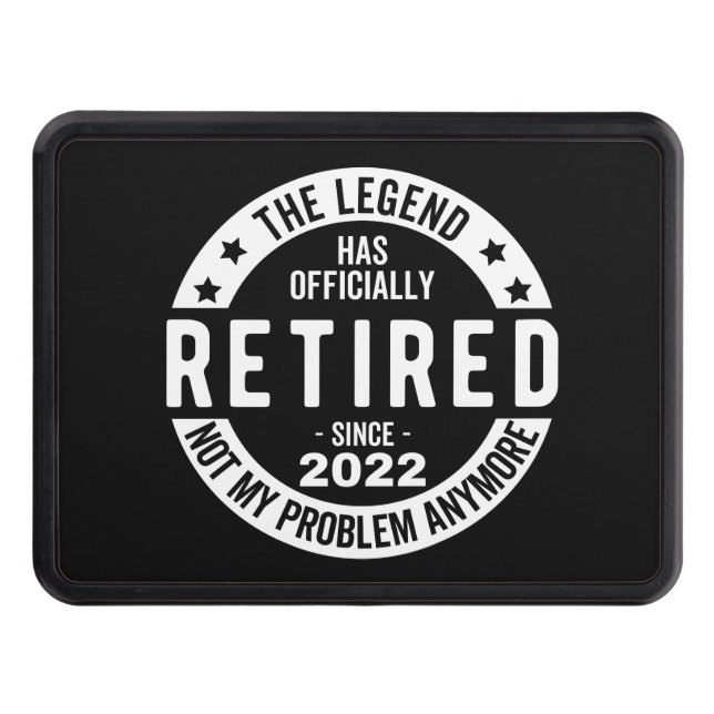 funny retirement, retired, retired firefighter, re trailer hitch cover (Front)