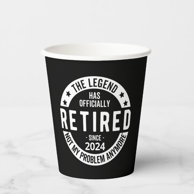 funny retirement, retired since 2024 paper cups (Front)