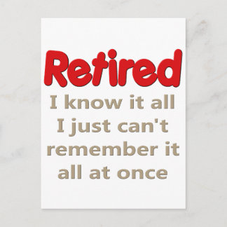 Funny Retirement Saying Postcard