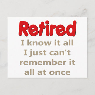 Funny Retirement Saying Postcard