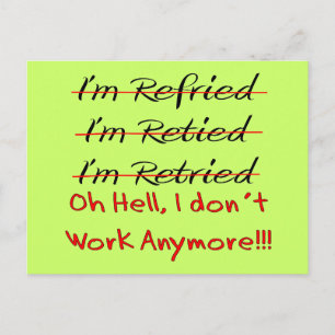 Funny Retirement Shirts and Gifts Postcard