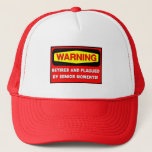 Funny retirement trucker hat<br><div class="desc">Warning! Retired and palgued by senior moments!  Funny retirement t-shirts and gifts for retirees.  Humourous retirement gifts for retirement parties,  mom,  dad,  grandma and grandpa.</div>