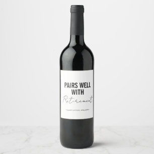 Funny Retirement Wine Label