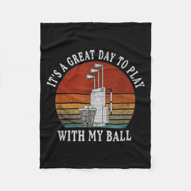 Funny Retre Golf Tee For Men Golf,funny Srt Father Fleece Blanket (Front)