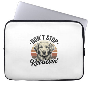 Funny Retriever Dog Vintage Engraving Graphic Tee_ Laptop Sleeve