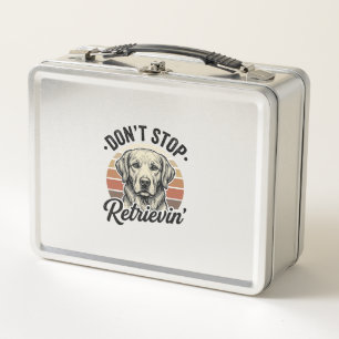 Funny Retriever Dog Vintage Engraving Graphic Tee_ Metal Lunch Box