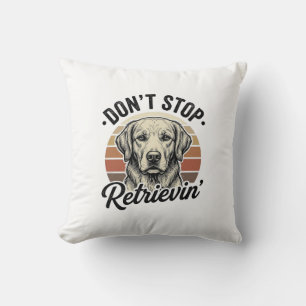 Funny Retriever Dog Vintage Engraving Graphic Tee_ Throw Pillow