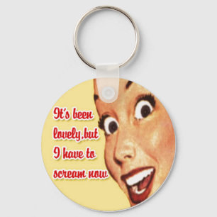 Funny Retro 1950 Happy Housewife Key Chain