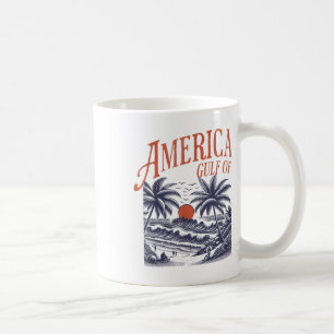 Funny Retro 2025 Grunge Design, Gulf Of Usa Americ Coffee Mug