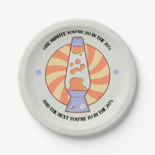 Funny Retro 70's Paper Plate