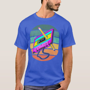 Funny Retro 80s Cassette Tape Pencil Throwback Mus T-Shirt