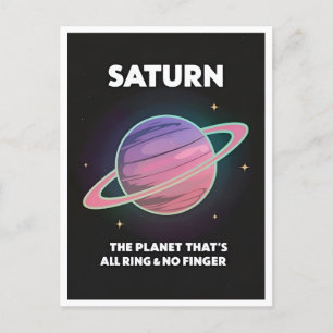 Funny Retro 80s LoFi Vaporwave Planet Saturn Postcard