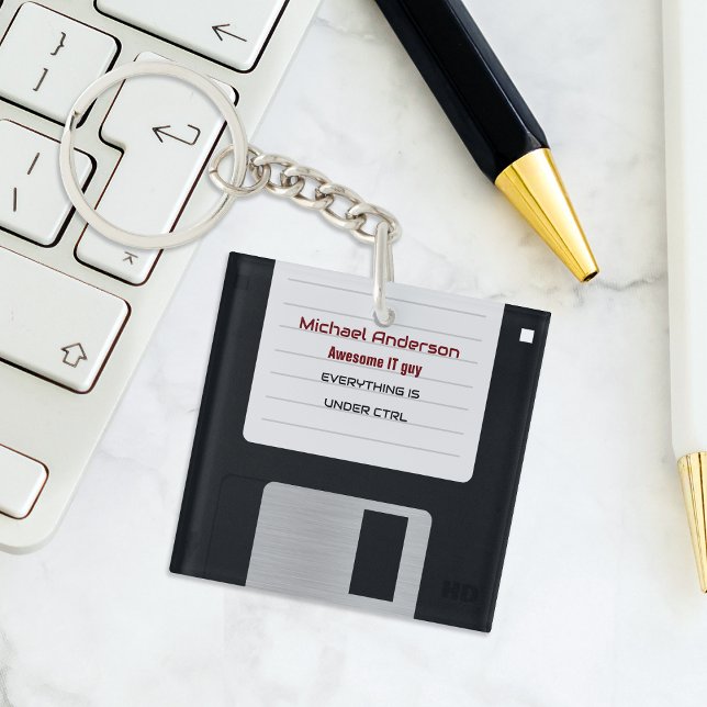 Funny Retro 80s Porte - clé de disquette d'ordinat (Créateur téléchargé)