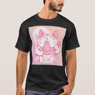 Funny Retro 90s Asian Kawaii Ramen Cat Kitty Nood T-Shirt