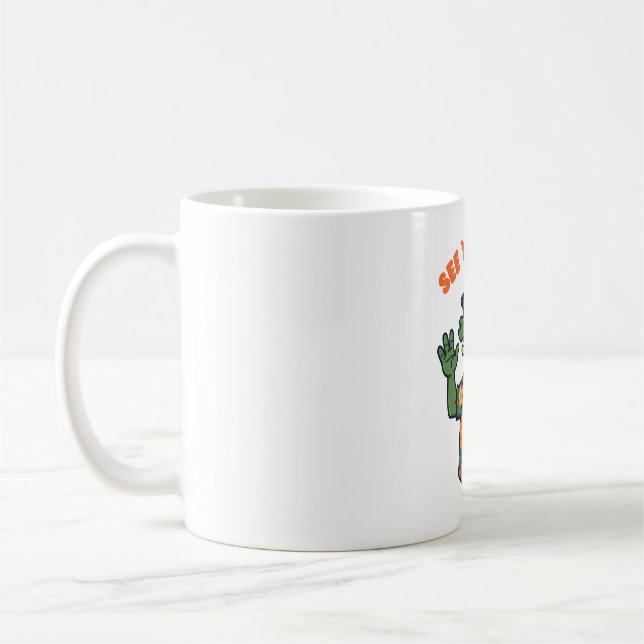 Funny Retro Alligator See Ya Later Coffee Mug (Left)