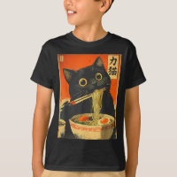 Funny Retro Anime Cat Ramen Japanese Cat Graphic A