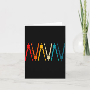 Funny Retro Architect Comp Rainbow Design  Card