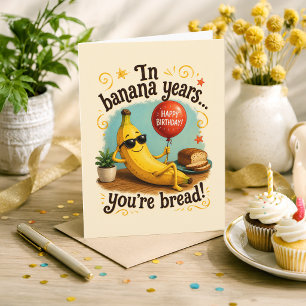 Funny Retro Banana Birthday Card