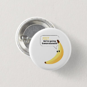 Funny Retro Banana Party Favours Puns Editable 1 Inch Round Button