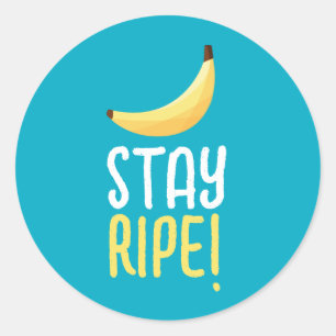 Funny Retro Banana Party Favours Puns Editable Classic Round Sticker