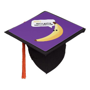 Funny Retro Banana Party Favours Puns Editable Graduation Cap Topper