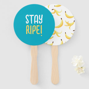 Funny Retro Banana Party Favours Puns Editable Hand Fan