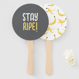 Funny Retro Banana Party Favours Puns Editable Hand Fan