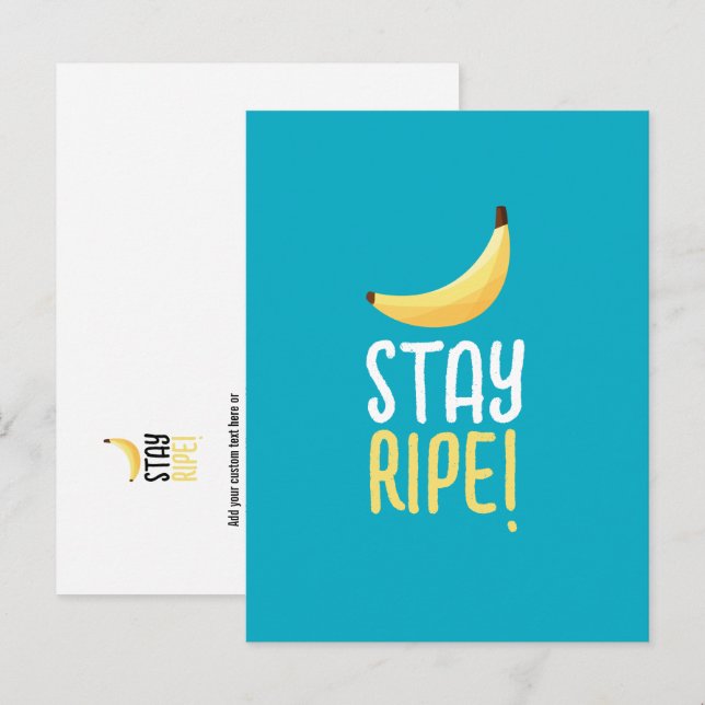 Funny Retro Banana Party Favours Puns Editable Holiday Postcard (Front/Back)
