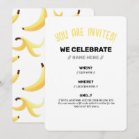 Funny Retro Banana Party Favours Puns Editable