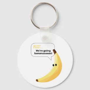 Funny Retro Banana Party Favours Puns Editable Keychain