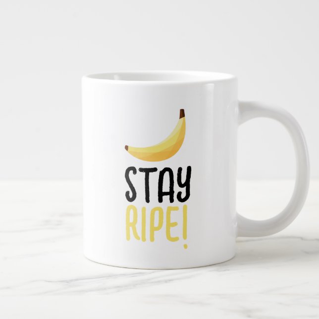 Funny Retro Banana Party Favours Puns Editable Large Coffee Mug (Right)