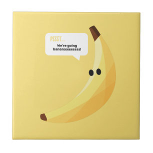 Funny Retro Banana Party Favours Puns Editable Tile